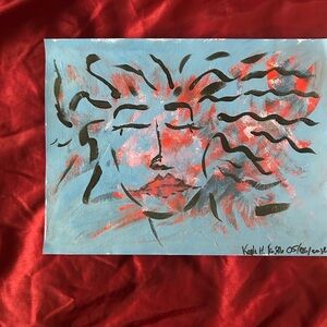 Abstract Blue and Red Art Canvas